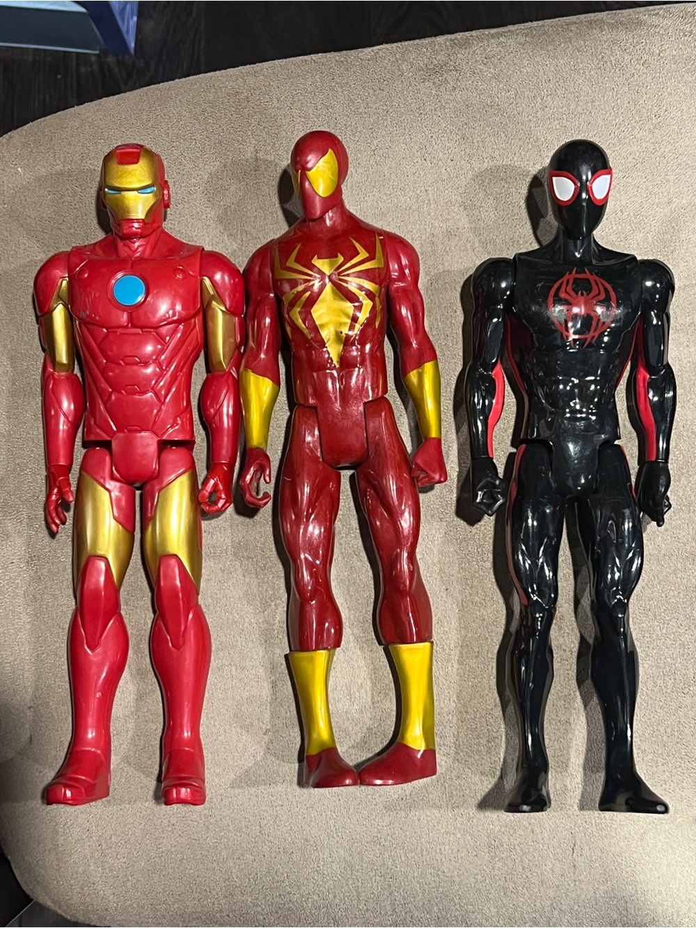 Marvel Action titans 12” Figures - Iron Man, Spider-Man, Miles Morales